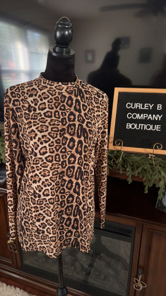 Cheetah Mesh Top